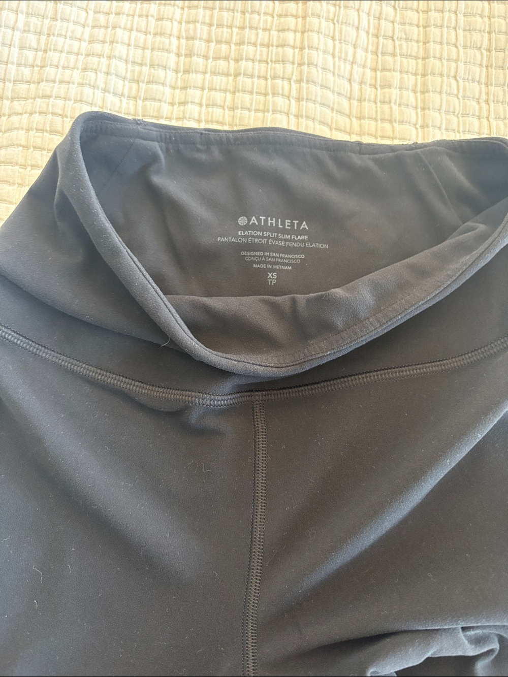 Athleta Black Fold-Over Waist Leggings